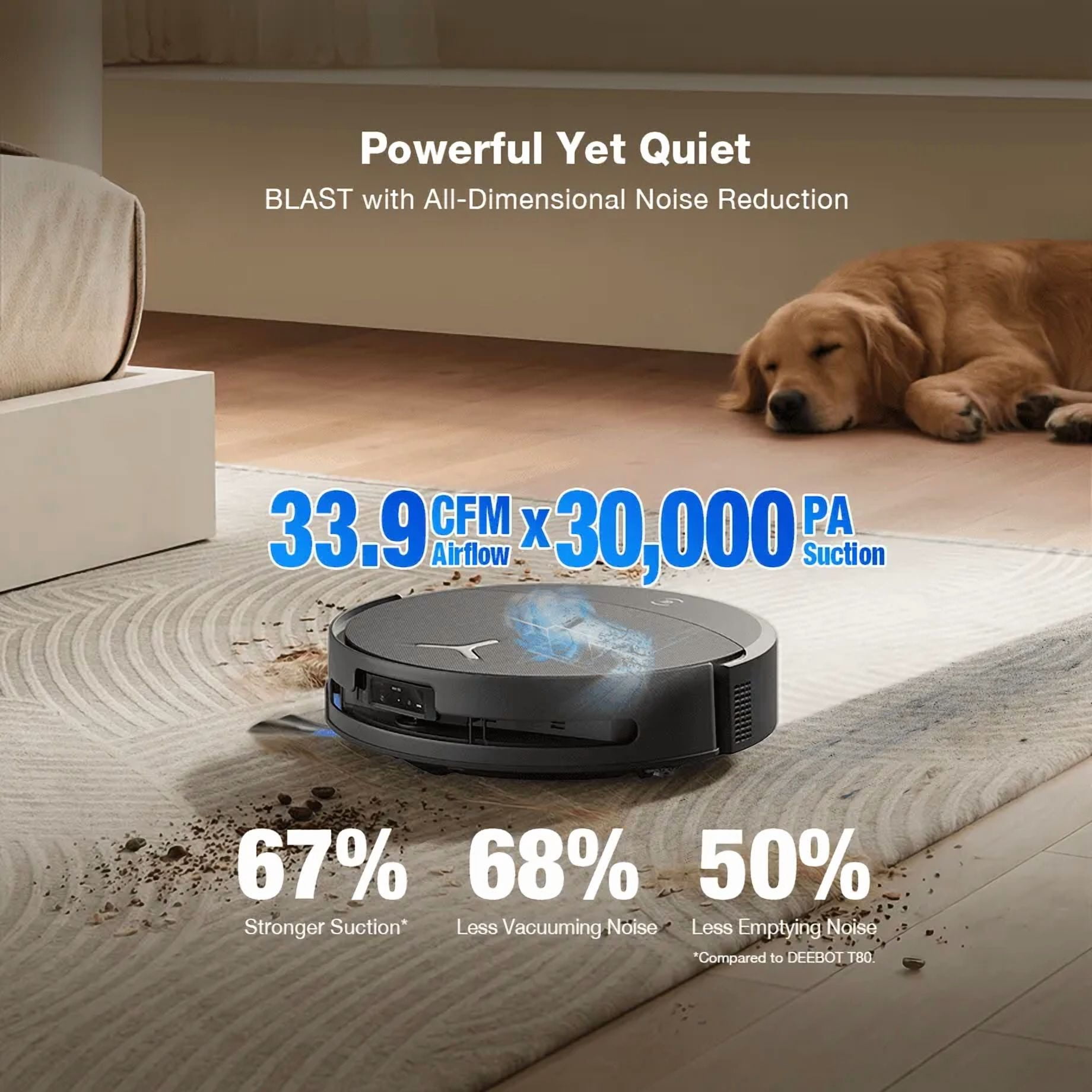 ECOVACS DEEBOT T90 PRO OMNI Robot Vacuum and Mop, 30,000Pa Suction, Instant Self-Cleaning OZMO Roller Mop