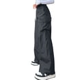 thumbnail image 4 of Domuza Cargo Pants Women Casual Relaxed Fit Elastic Drawstring Straight-Leg Pants 2026 New Fashion Hiking High Waist Trousers with Pockets Dark Gray XXL, 4 of 4