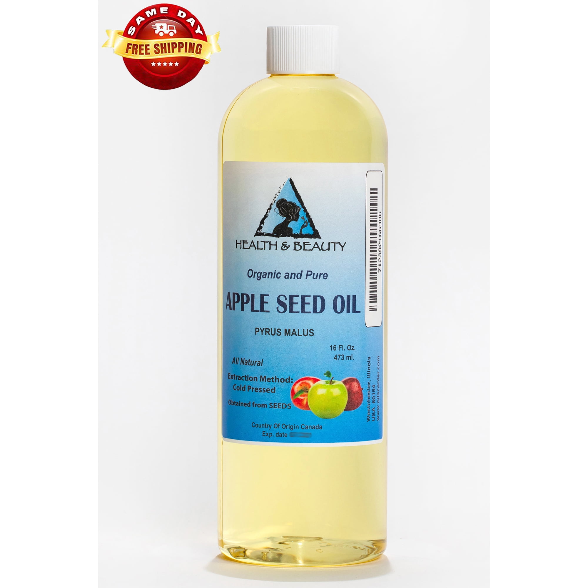 Apple Seed Oil Organic Carrier Cold Pressed Premium Natural 100% Pure 16 oz