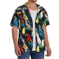 thumbnail image 2 of Balery Parrot Camisa Casual de Manga Corta con Botones para Hombre, Texturizada, Estilo Cubano, para Playa, Verano-3X-Large, 2 of 5