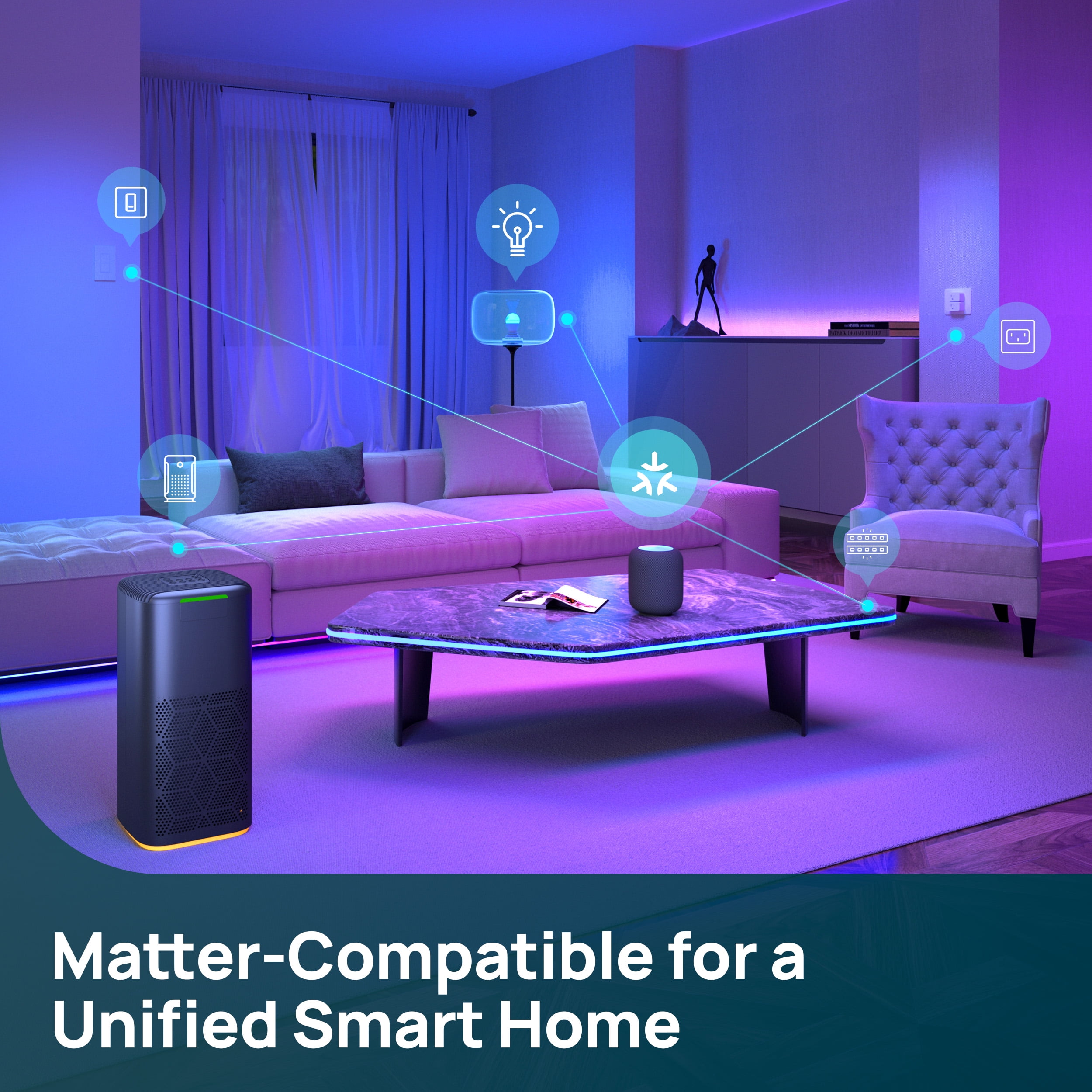 Linkind EL6 Matter Smart LED Color Changing Light Strip, 16.4ft