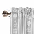 thumbnail image 5 of Half Window Curtain 36 Inches Long, Grey Striped Coastal Window Treatment Curtain Drapes, Nautical Beach Starfish Shell Small Tier Curtains for Bathroom Over Sink, 27.5"x36", 2 Panels, 5 of 7