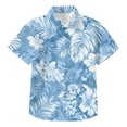 thumbnail image 5 of Wxirdiow Toddler Boys Beach Shirt Boys Hawaiian Shirt Short Sleeve Casual Button Down Beach Shirt Kids Summer Shirts Sky Blue Size,14-15 Years, 5 of 7