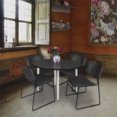 thumbnail image 2 of Regency Kahlo 48 in. Round Breakroom Table- Ash Grey Top, Chrome Base & 4 Zeng Stack Chairs- Black, 2 of 8