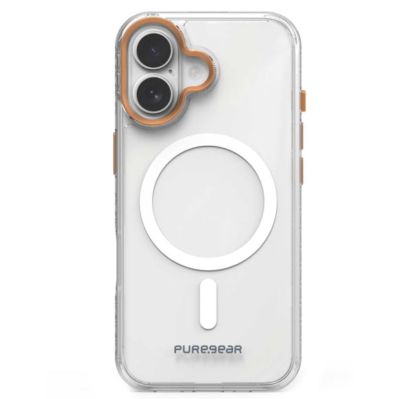 . Funda PUREGEAR Slimshell Plus Mag para iPhone 17 Transp Naranja