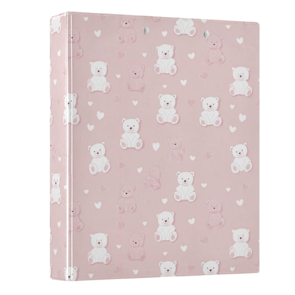 Three Ring Binder Loving White Bear 1.5 Inch Round Binder D-Rings for Office Supplies and More