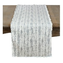 Fennco Styles Contemporary Brushed Foil Faux Fur Table Runner 16 x 72 Inch