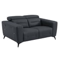 thumbnail image 2 of JERFIT Italian Leather Power Recliner Loveseat, Top Grain Leather Sofa with USB Charger, Dark Grey, 2 of 10