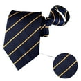 thumbnail image 3 of MENDENG Navy 3.15" Adjustable Zipper Ties for Men Stripes Woven Neckties for Business Office Party, 3 of 5