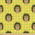 thumbnail image 2 of Ambesonne Hedgehog Fabric by the Yard Upholstery, Christmas Theme Animals, 10 Yards, Mustard Camel and Ruby, 2 of 5