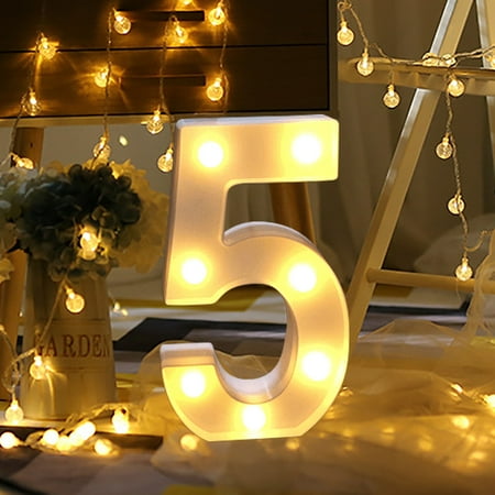 

Alphabet LED Digital Lights Light Up White Digital Standing Hanging 0-9