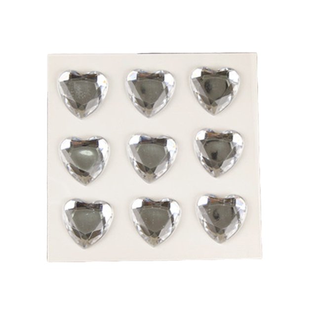 Inteprter 10 hojas de pegatinas de diamantes de imitación, calcomanías acrílicas de mano para niños, estudiante tridimensional DIY, amor, corazón, Artesanía Blanco Inteprter HA062097-08B