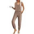 thumbnail image 2 of Ekouaer Women's Pajamas Sleeveless Summer Lounge Set Ribbed Knit Pj Loungewear Soft Tank Sleepwear Nightwear, 2 of 6