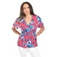 thumbnail image 1 of Blusa escote cruzado Roman Fashion /Juvenil, 6931 (Fiusha / Azul) fucsia EG, 1 of 5