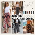 thumbnail image 6 of VDJ Flowy Pants for Women High Waist Loose Casual Pazazzo Capris Summer Fall Wide Leg Lounge Pants Floral Pull On Trousers Size XL, 6 of 10