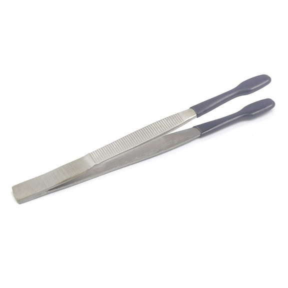 OdontoMed2011 Tweezers Rubber Coated Pvc Soft Non Marring Flat Tips Lab Hobby Bead Craft Tools Stainless Steel Tweezers