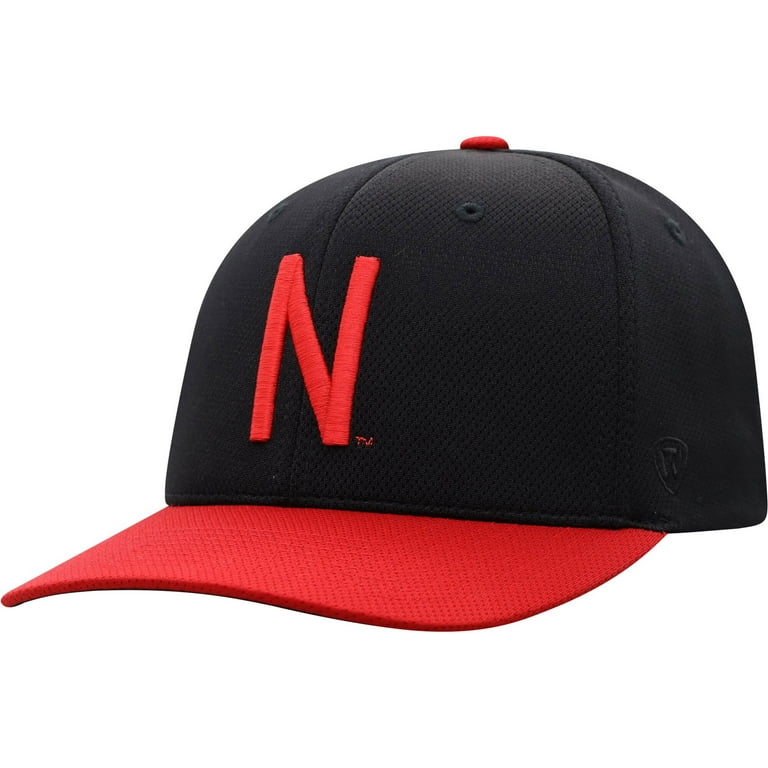 Men's Top of the World Black/Scarlet Nebraska Huskers Two-Tone Reflex  Hybrid Tech Flex Hat