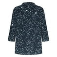 thumbnail image 4 of TKLPEHG Womens 3/4 Sleeve Tops V-Neck Tunic Tops Glitter Print Graphic Tee Summer Comfy Fashion 3/4 Sleeve T Shirts Casual Loose Outfits (Navy,S), 4 of 5