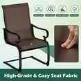 thumbnail image 6 of Costway Set of 2 Patio Chairs C-Spring Motion Chairs with Quick-drying & Breathable Fabric Brown, 6 of 9