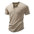 thumbnail image 5 of WIZUTIZ Henley Short Sleeve Shirt for Men Lightweight Casual 3 Button Tees Tops Cotton Classic Work Blend T-Shirts with Pocket, 5 of 5