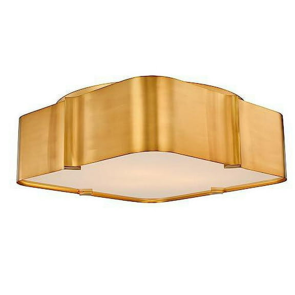 Kalco 516343 Lotus 3 Light 18" Wide Flush Mount Square Ceiling Fixture - Winter Brass