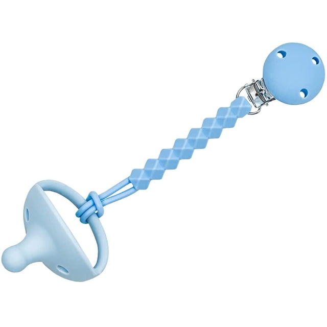 Kids Heroes Chupón de una Sola Pieza de Silicona con Clip Porta Chupón para Bebes de 3 a 36 Meses