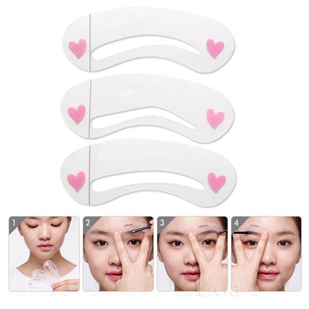 Bueautybox Eyebrow Stencils, Reusable Eyebrow Template, Eyebrow Shape Kit with Strap,3Pcs