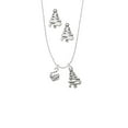 thumbnail image 2 of Delight Jewelry Silvertone Dice Silver tone Zig Zag Christmas Tree Charm Necklace and Stud Earrings, 2 of 4