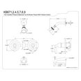 thumbnail image 2 of Kingston Brass KB674 Tub and Shower Faucet, Polished Chrome/Polished Brass, 2 of 2