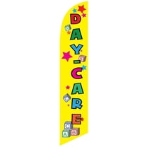 Day-Care yellow Feather Banner Swooper Flag -No Wind Required- Replacement FLAG ONLY
