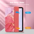 thumbnail image 3 of Fintie Slim Case for iPad 10th Generation (2022 Release) 10.9 Inch with Transparent Clear Back Shell, Shockproof Smart Protetive Standing Cover, Auto Sleep Wake, Marble Pink, 3 of 9