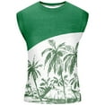 thumbnail image 4 of AIEOTT Mens Palm Tree Tank Tops Plus Size Cut Off Shirt Crewneck Sleeveless Tops Hawaii Beach Shirts Summer Casual Tank Tops, 4 of 7
