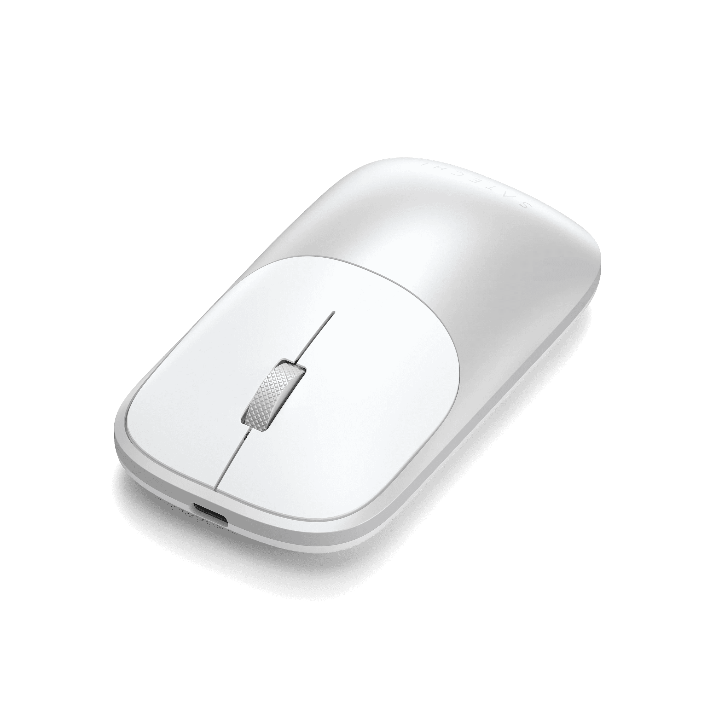 Satechi Slim EX Wireless Mouse, Multi-Device Bluetooth & 2.4GHz Connection for macOS, Windows, iPadOS, and Android, Silent Clicks, Anodized Aluminum Shell, USB-C Rechargeable Battery - Silver