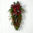 thumbnail image 3 of Nearly Natural 24" Holiday Christmas Pine Cones, Berry and Bells Swag, 3 of 4
