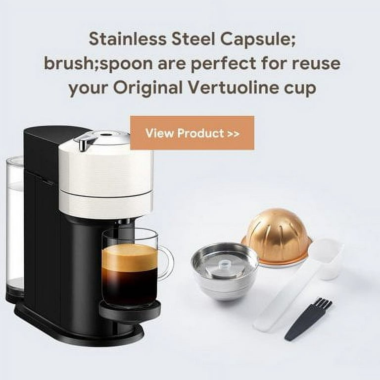i Cafilas Reusable Coffee Capsules Refillable Pods Stainless Steel for  Nespresso Vertuo NEXT Vertuoline Pop 