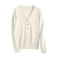 thumbnail image 2 of FAIWAD Cardigan Sweaters for Women Long Sleeve Button Up V Neck Fall Open Front Lightweight Knitted Outwear, 2 of 8