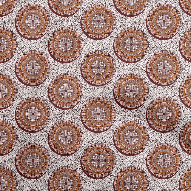 oneOone Georgette Viscose Brown2 Fabric Asian Block Sewing Craft Projects Fabric Prints By Yard 42 Inch Wide