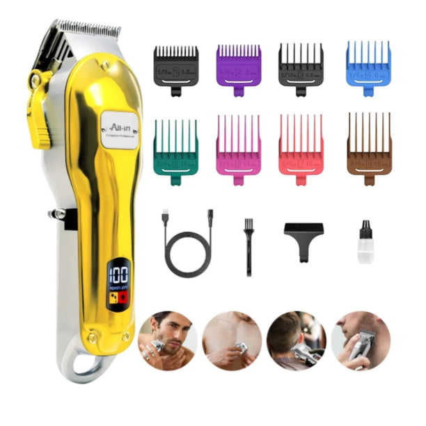 Cortadora de Cabello Inalambrica Trimmer Perfiladora de Pelo B-684gd Dorada 110v/220v con Peinetas