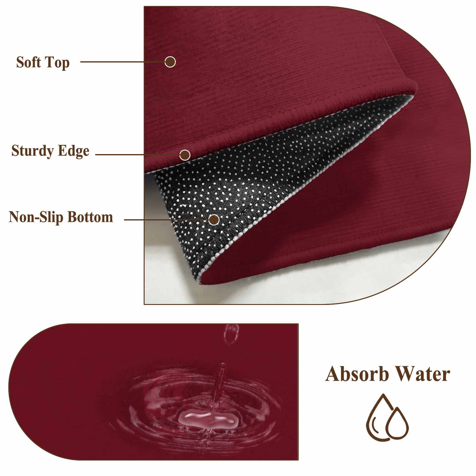 Round Area Rug 4ft,Wine Red Dark Maroon Washable Carpet Non-Slip Runner Accent Rugs Indoor Floor Mat for Bedroom Living Room Decor,Burgundy Red