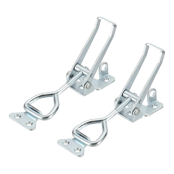 Uxcell 2pcs Adjustable Toggle Clamp M8x40mm 770bs 4003 Style w Lock Hole, Silver