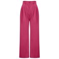 thumbnail image 4 of BLTIBY Womens Suit Pants Solid Colour Ladies Flat Front Stretch Pants High Waist Straight Leg Loose Dress Pants Regular for Office Business Casual Trousers with Pockets Plus Size Hot Pink L, 4 of 9