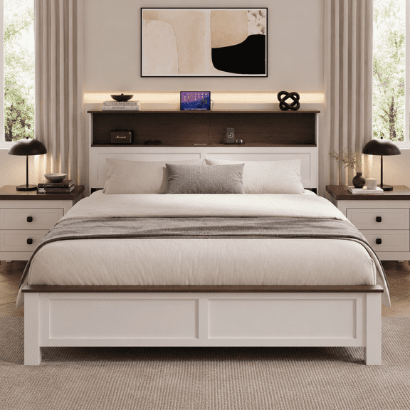 Montessori Floor Bed, Legagome Twin Bed with Fence & 2 Removable Doors, Sturdy Low Profile Floor Platform Bed for Little Boys Girls, No Box Spring Needed, Supports 250lbs, White