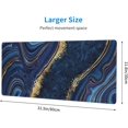 thumbnail image 3 of Blue Golden Marble Extended Big Mouse Pad Large,XL Gaming Mouse Pad Desk Pad,31.5x11.8inch Long Computer Keyboard Mouse Mat Mousepad with 3mm Non-Slip Base and Stitched Edge for Home Office Work, 3 of 6
