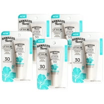 5 Pack - Hawaiian Tropic Sunscreen Lip Balm with Vitamin E & Shea Butter, Water Resistant 80 Minutes, SPF 30, Island Coconut, 0.35 OZ