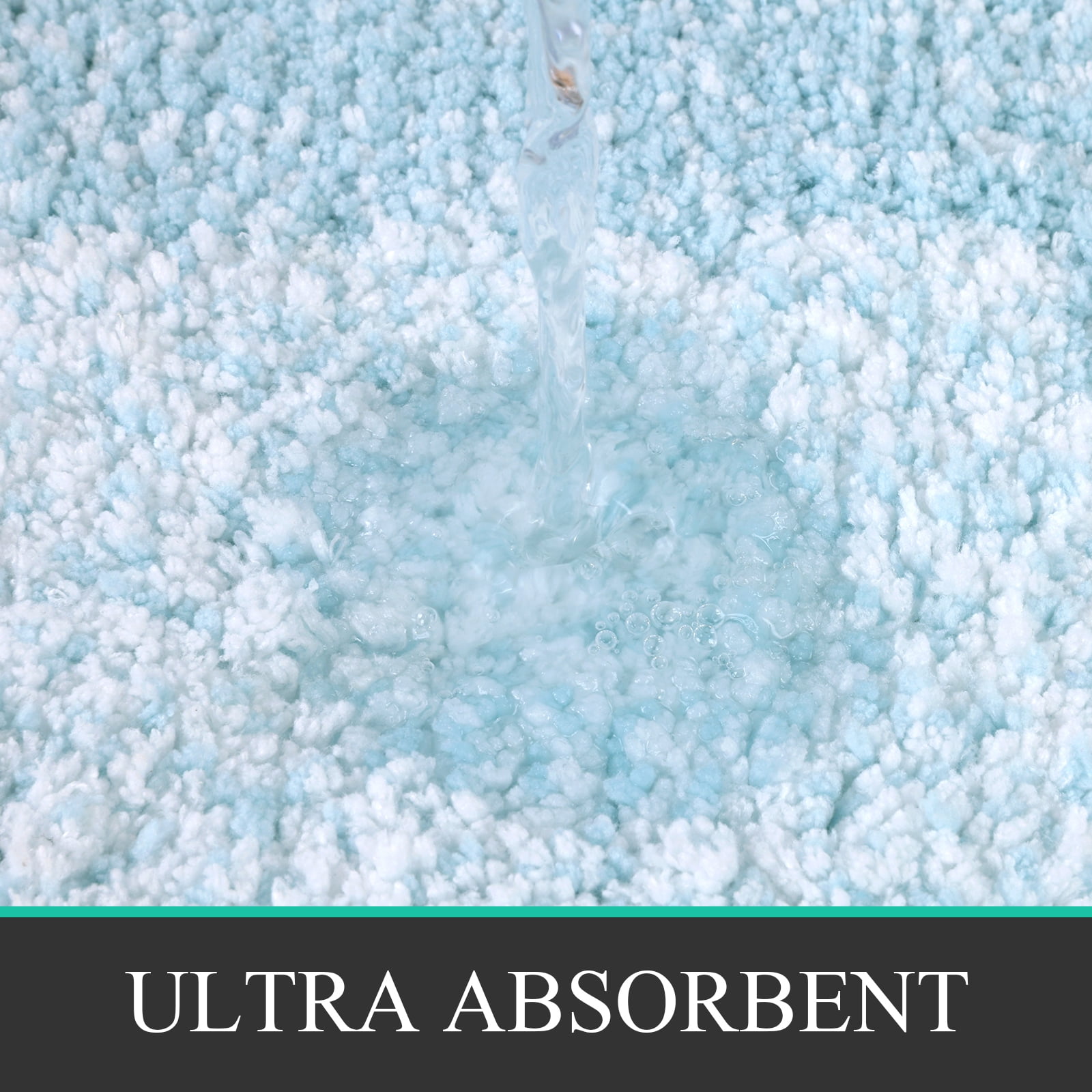 Ileading 3 Piece Bath Rug Set Microfiber Washable Non Slip Bathroom Rug and Mat Set, Light Blue