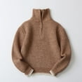 thumbnail image 2 of Povozer Boys and Toddlers' Quarter-Zip Cable-Knit Relaxed-Fit Sweater(Coffee,8-9 Years), 2 of 5