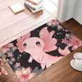 thumbnail image 4 of Picia Cute Axolotl Sakura Blossoms A Pattern Flannel Doormat – 16x24 Inch Non-Slip Indoor Mat, Absorbent & Quick-Dry Rug for Entryway, Bathroom, Kitchen, and Bedroom, Machine Washable, 4 of 7