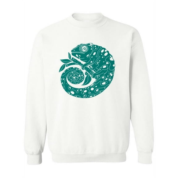 Linocut Chameleon. Sweatshirt Women -Image by Shutterstock, Female 5X-Large