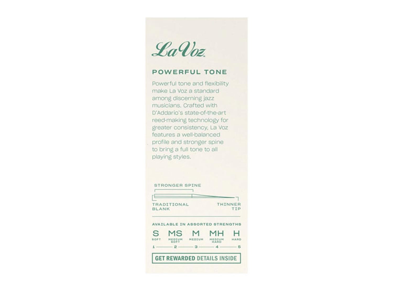 La Voz Baritone Saxophone Reeds 5-Pack Medium Hard