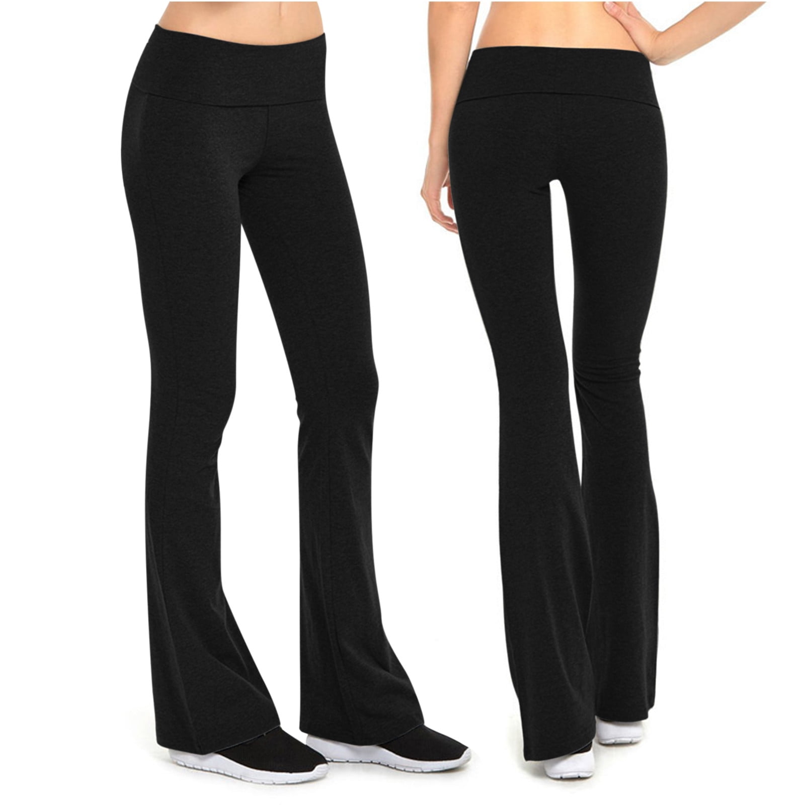 Women High Waist Exercise To Lift Tight Pants Yoga Trousers Boot Cut ...